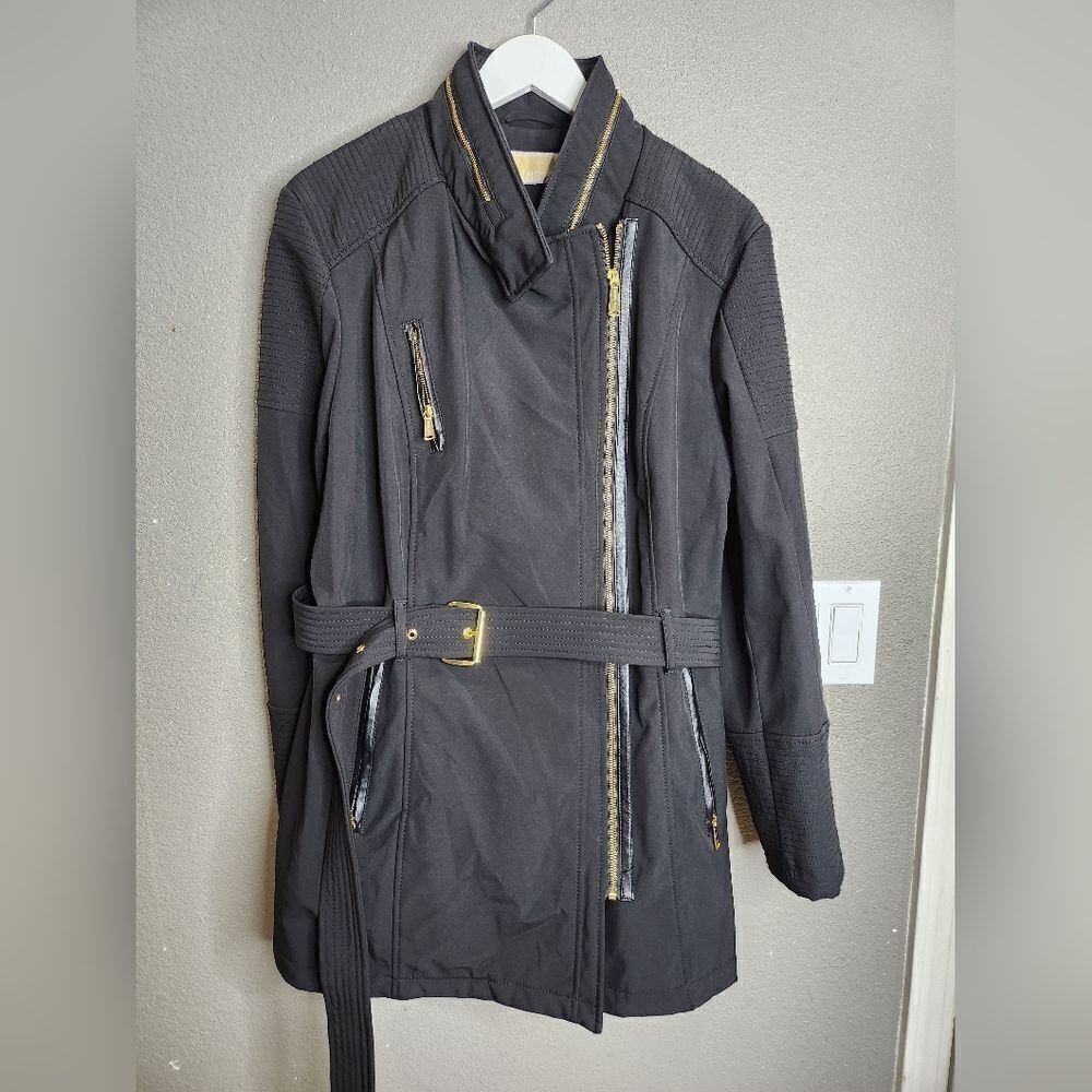 Michael Michael Kors black womens trench coat
